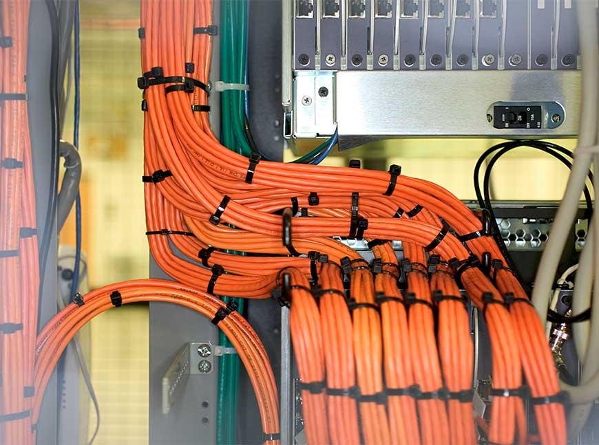 Orange cable wires